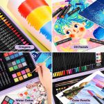 Art Supplies, iBayam 150-Pack Deluxe Wooden Art Set Crafts Drawing Painting Kit with 1 Coloring Book, 2 Sketch Pads, Creative Gift Box for Adults Artist Beginners Kids Girls Boys - Image 4
